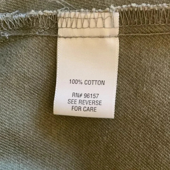 SO Olive Green Cotton Denim Jacket Gold Floral L - Picture 9 of 9